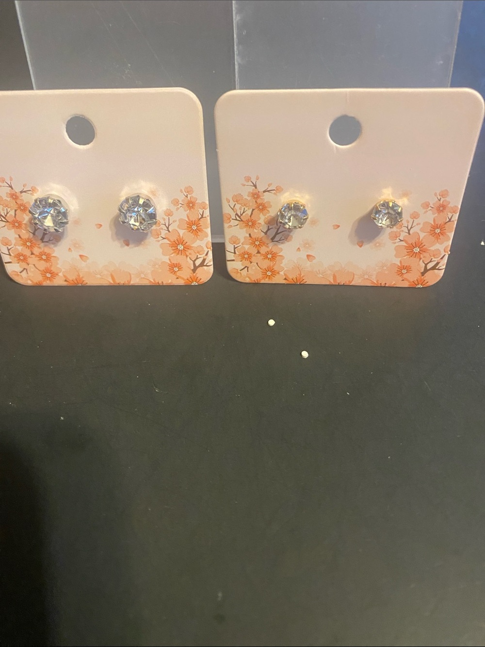 Clear Crystal Stud Earrings - Set of Two